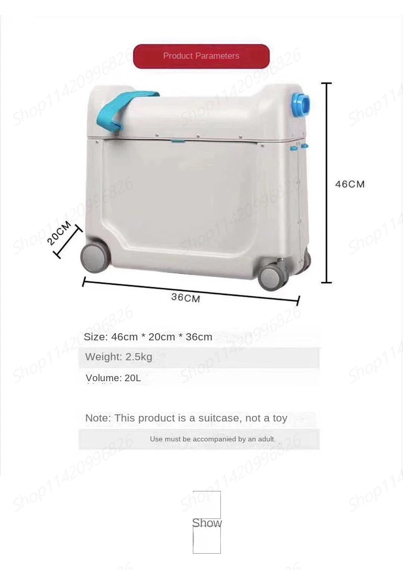 Children's Luggage Can Lie Down Can Sit Can Ride Multi Purpose Child Cabin Suitcase ABS Multifunctional Baby Traveller's Bed