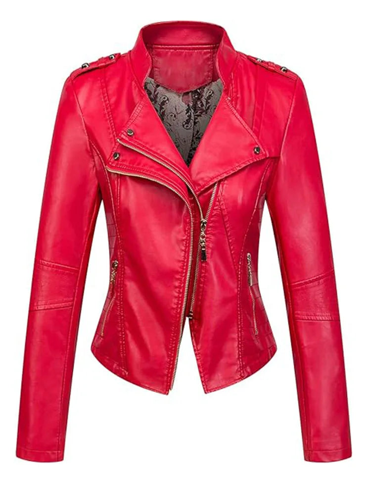 2025 New Autumn and Winter Leather Jacket Short Large Size Slim Fit Leather Jacket Thin Jacket Fashionable and Versatile