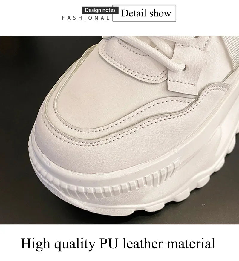 Fashion Platform Ankle Boots for Women Chunky Thick Sole Lace Up Motorcycle Boots Ladies Light Cozy Non-slip Shoe Botas De Mujer