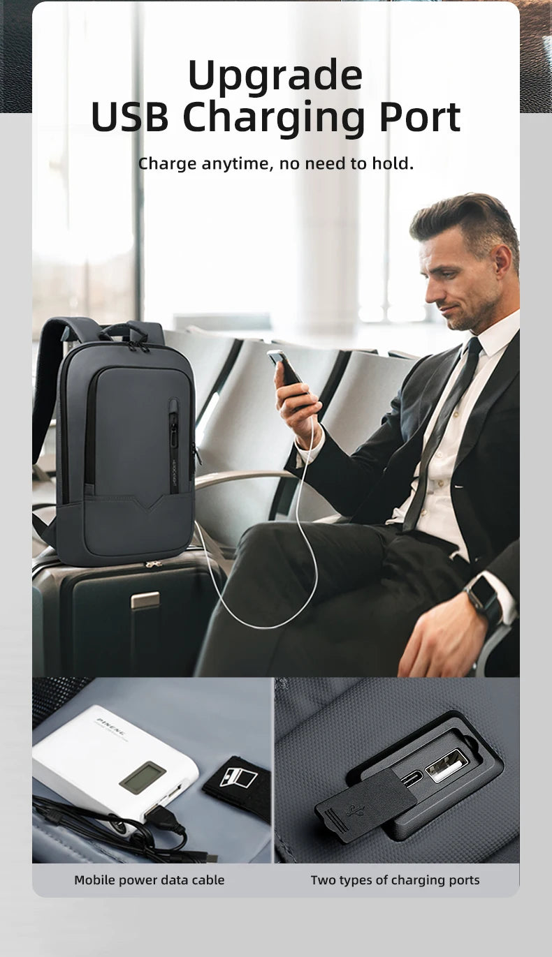 Heroic Knight Laptop Work Backpack Slim Men Waterproof Multifunctional 15.6"17" Business Trip Backpack Fashion Male School Bag