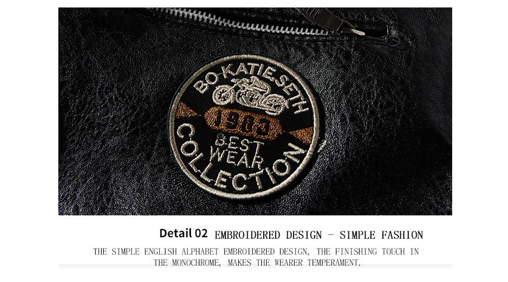 Autumn Winter Men's PU Leather Jackets Fashion Men Retro Zipper Biker Leather Coats Men Fleece Lined Warm Windbreaker Jacket 7XL