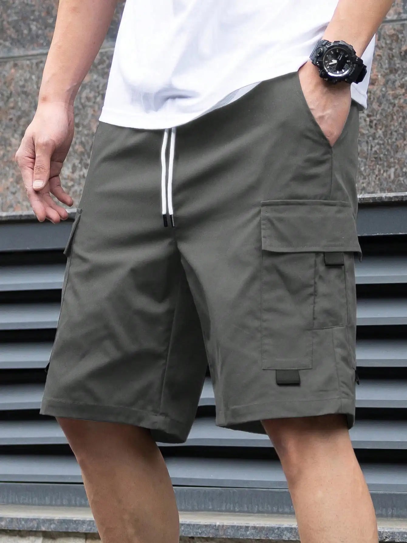 Men's Casual Drawstring Cargo Shorts For Daily Wear Street Fashion