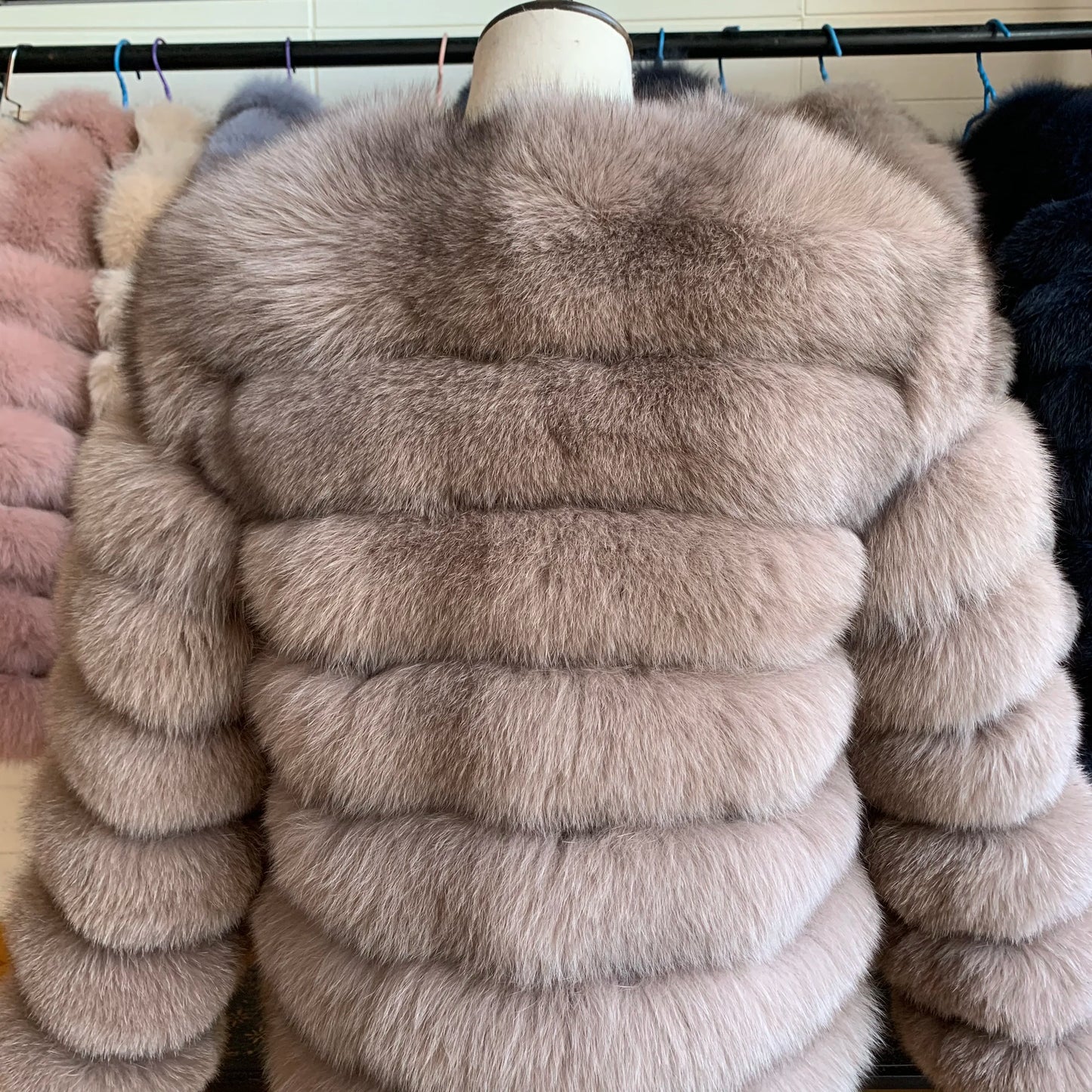 NEW Style Length Sleeves 4in1 Real Fur Coats Women Natural Real Fur Jackets Vest Winter Outerwear Women Fox Fur Coat Quality Fur