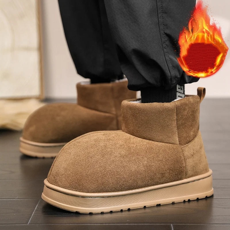 Popular Men's Big-Toe Snow Boots with Plush Lining and Warm Cotton Shoes