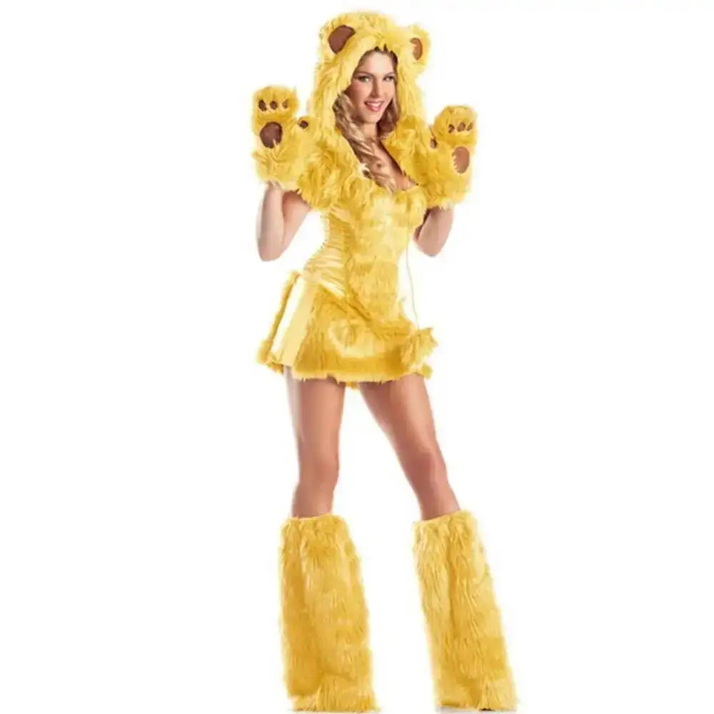 Halloween Cosplay Deluxe Plush Monster Animal Costume Adult Fox Cat Girl Cosplay Costume Halloween Costumes Women Fancy Party