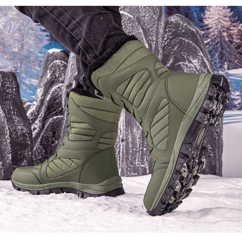 Thickened Winter Snow Boots Men's High Top Cotton Outdoor Sports Boots Couples Snow Shoes Anti-wear Comfortable Warm Zapatillas