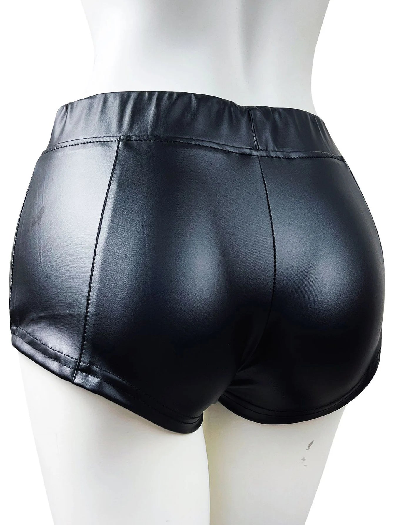 Sexy low rise mini PU leather shorts women summer fashion streetwear booty shorts woman clothing night club party short pants