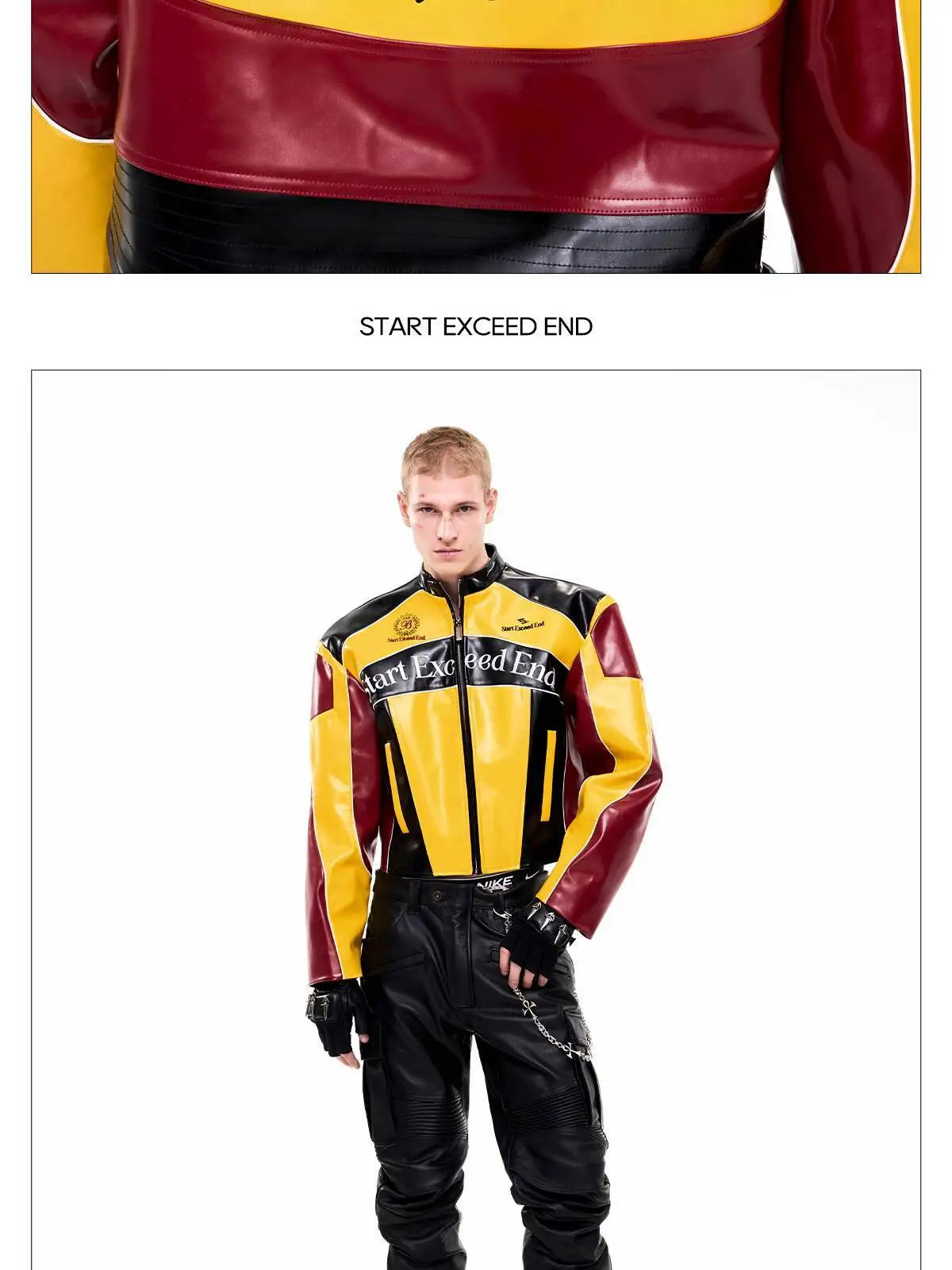 LUZHEN Fashion High Quality Embroidery Pattern Stand Neck Motorcycles Leather Jacket Men's 2025 New Original Short Coat JY4627