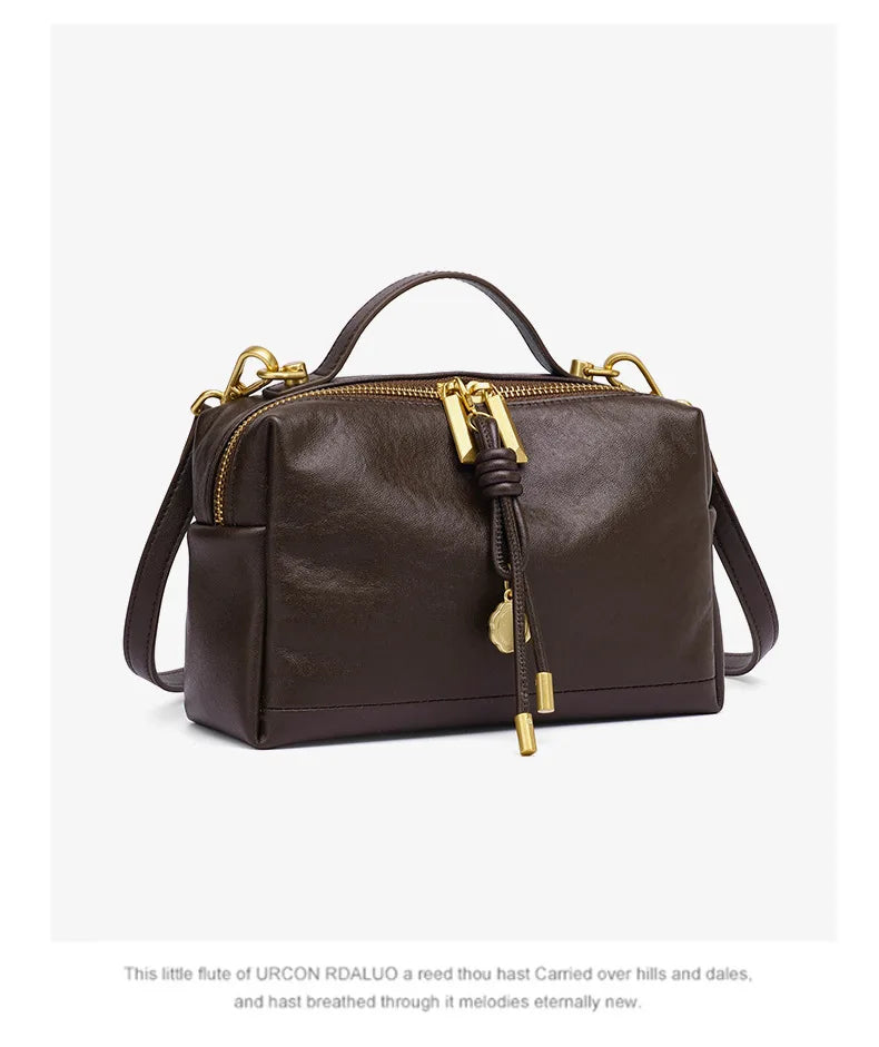 YANATARI Luxury Handbags Female Crossbody Bags Shoulder Bag Women Bags New Fashion 2026 Genuine Cowhide Leather Satchel