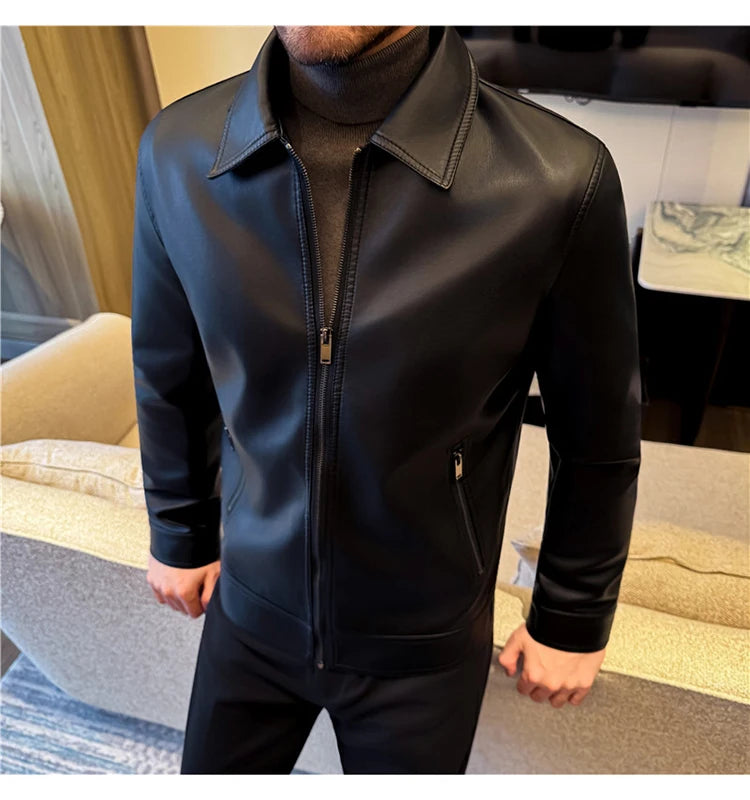 Men's 2026 Motorcycle Biker Jacket, Faux Leather PU Motorcycle Jacket, Slim Fit Stand Collar, Streetwear Zipper Jacket