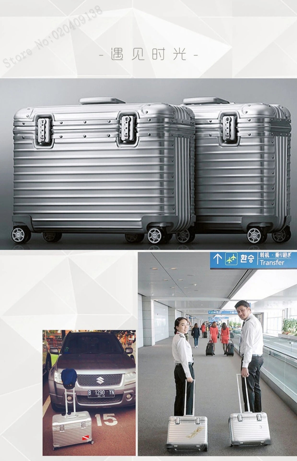 All Aluminium Magnesium Alloy Captain's Luggage Top Flap Camera Case 18/20‘’ Cabin Suitcase 22/24‘’ Trolley Case