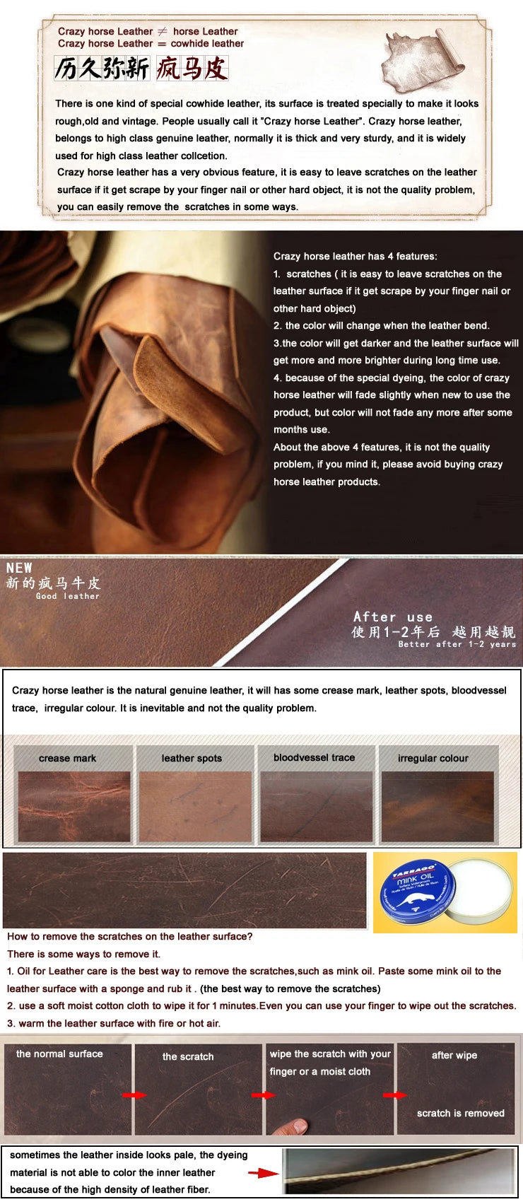 Vintage Crazy Horse Genuine Leather Men Briefcase 15" Laptop Bag Work Business Bag Shoulder Messenger Bag Male Tote Handbag M088