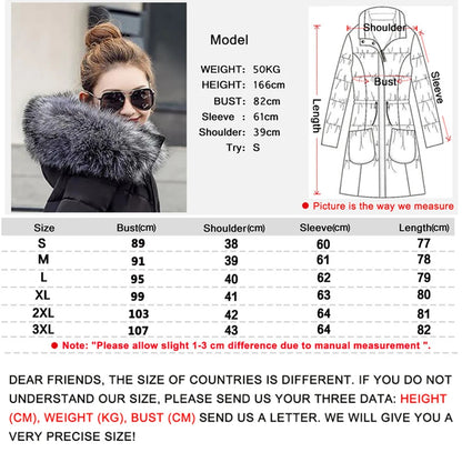 2024 New Wool Collar Hooded Winter Jacket Parkas Women's Jacket Thick Warm Cotton Cushion Down Coat Parka Coat Winter Long Fit D