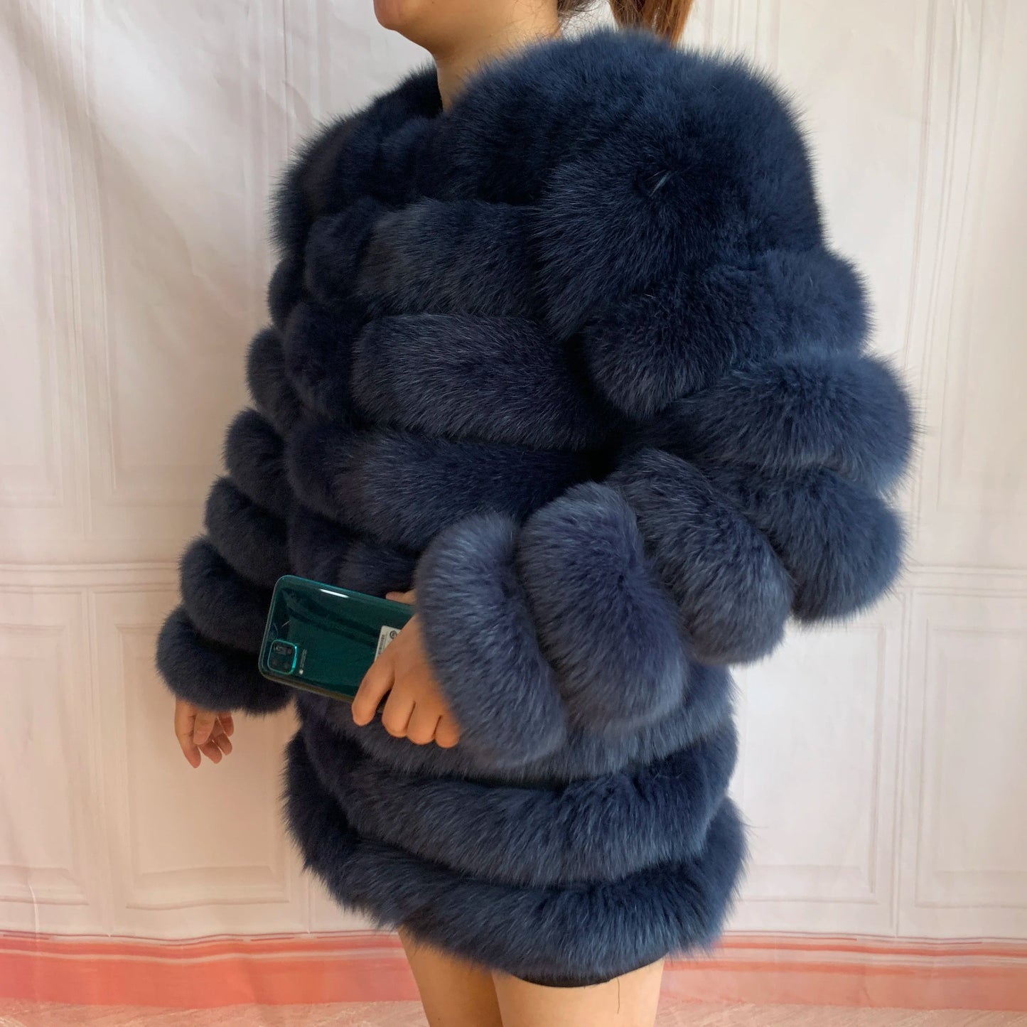 NEW Style Length Sleeves 4in1 Real Fur Coats Women Natural Real Fur Jackets Vest Winter Outerwear Women Fox Fur Coat Quality Fur