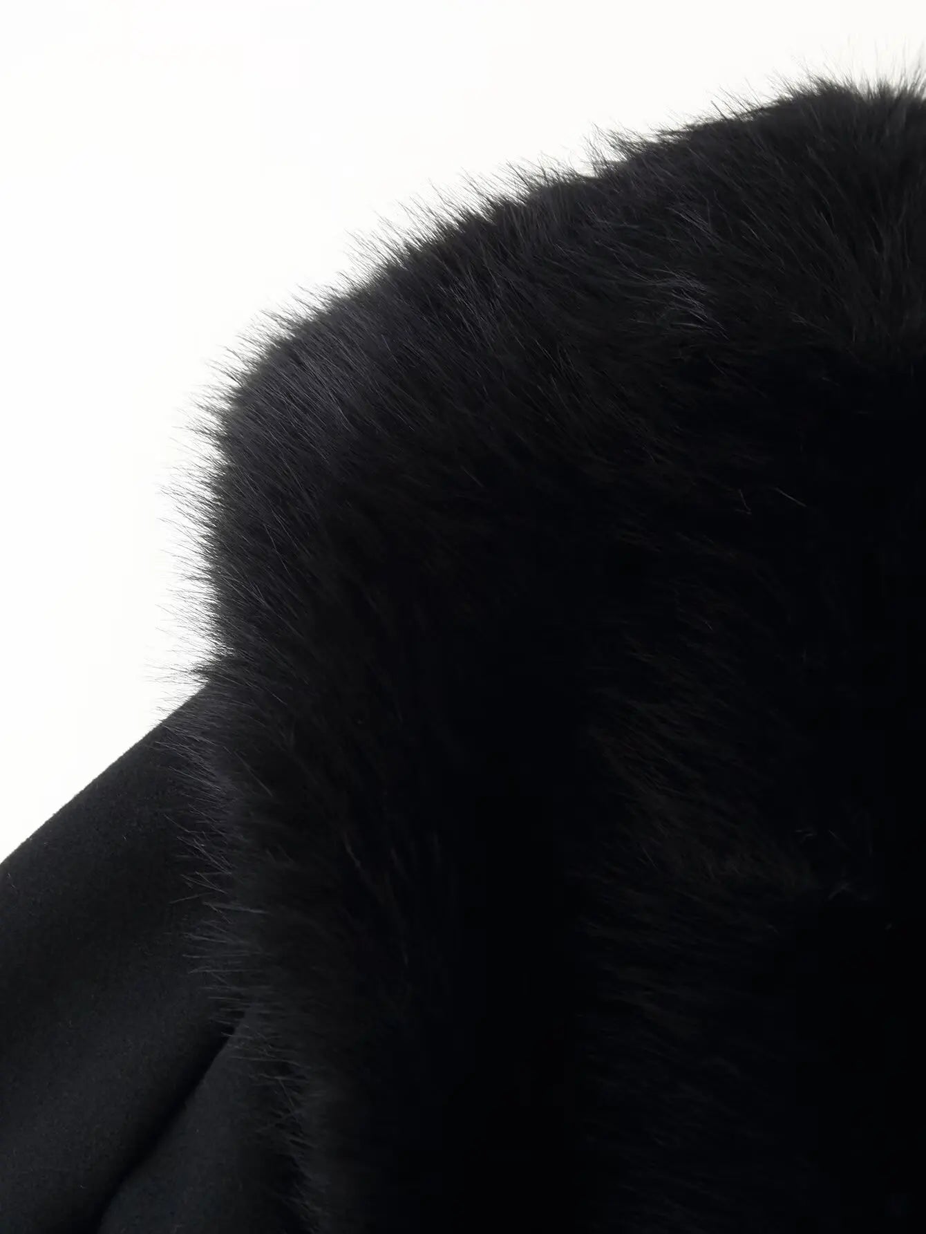 HH Winter Women Elegant Fur Collar Pockets Woolen Long Coat Female Temperament Warm Lapel Long Sleeve Double-breasted Belt Jacke