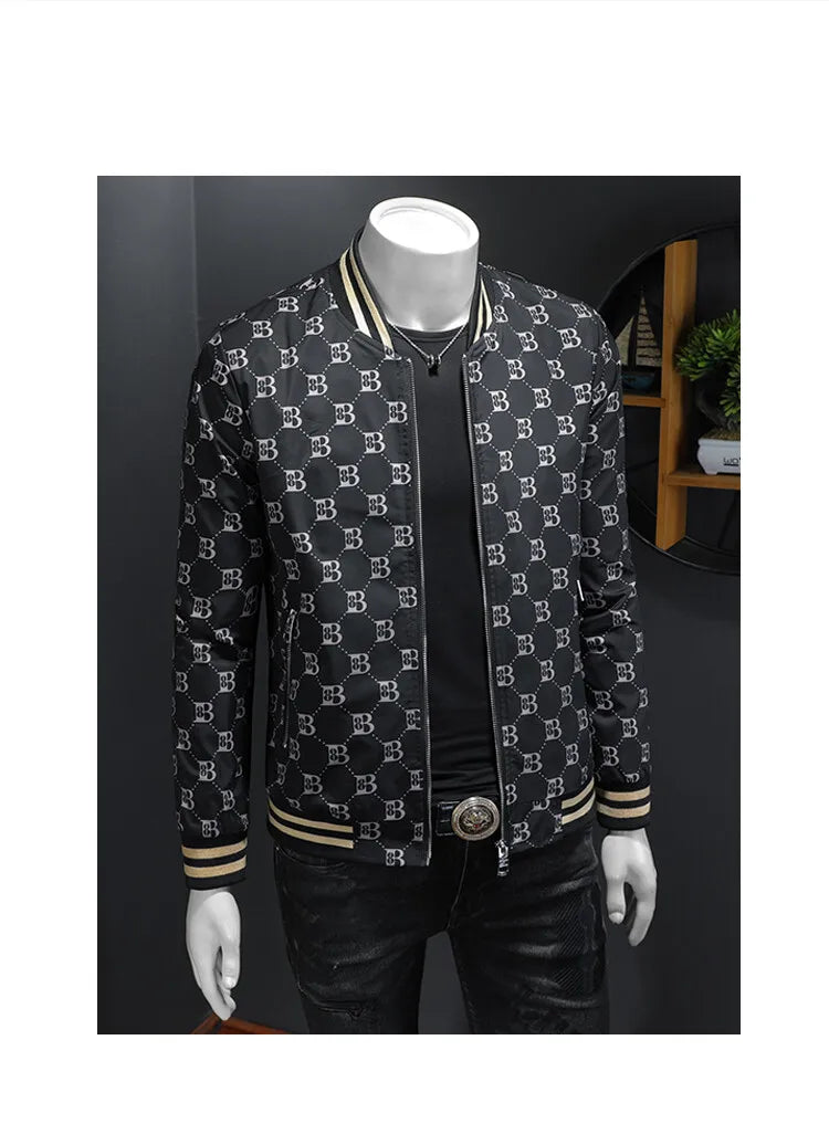Luxury Letter Printed Baseball Jacket Men Autumn Winter Bomber Jacket Men Casual Business Windbreaker Coat Men Clothing 2025