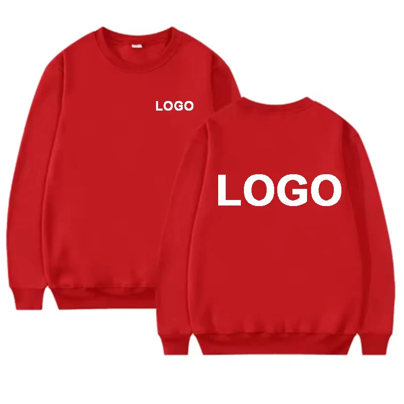 Customized Printed Men Women Round Neck Hoodies Fashiong O-Neck Loose Long Sleeve Pullover Personality Streetwear Sweatshirts