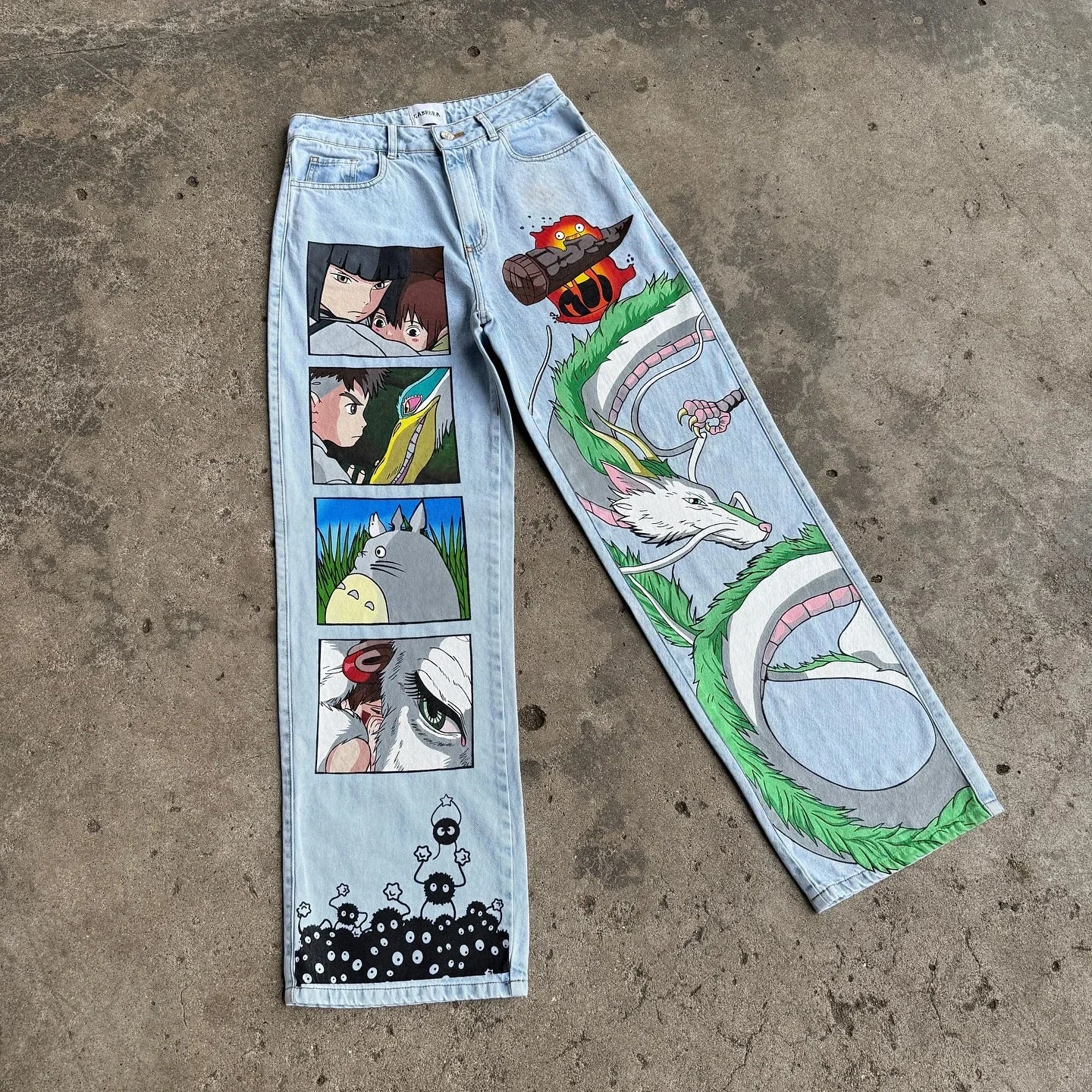 New Y2K Japanese Anime Cartoon Printing Men Loose Trend Jeans Street High Waist Women Pants Hip Hop Harajuku Men's Clothing