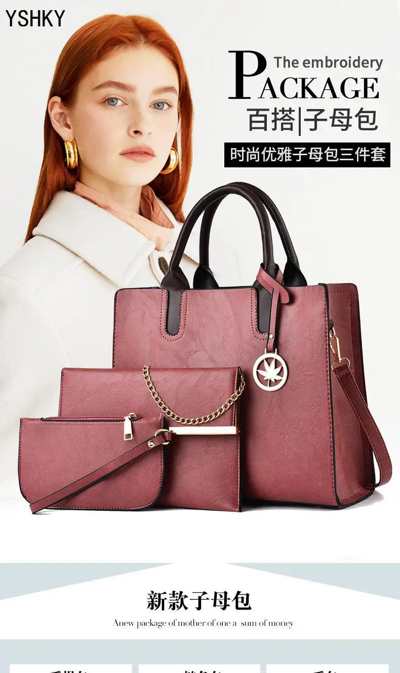 Three-piece set of women's bags Women's shoulder Handbags Bag for 2025 Female luxury designer Casual fashion  bags