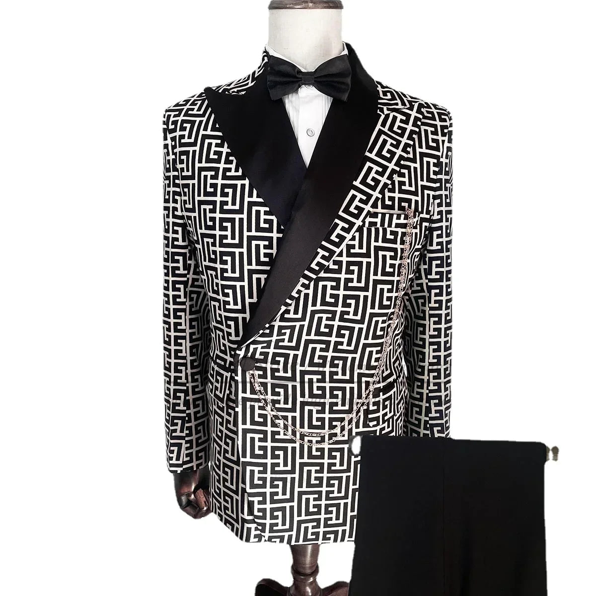 Plaid Suits for Men Slim Fit 2 Pieces Luxury Wedding Tuxedo Formal Prom Italian Fashion Single Button Blazer with Pants Set