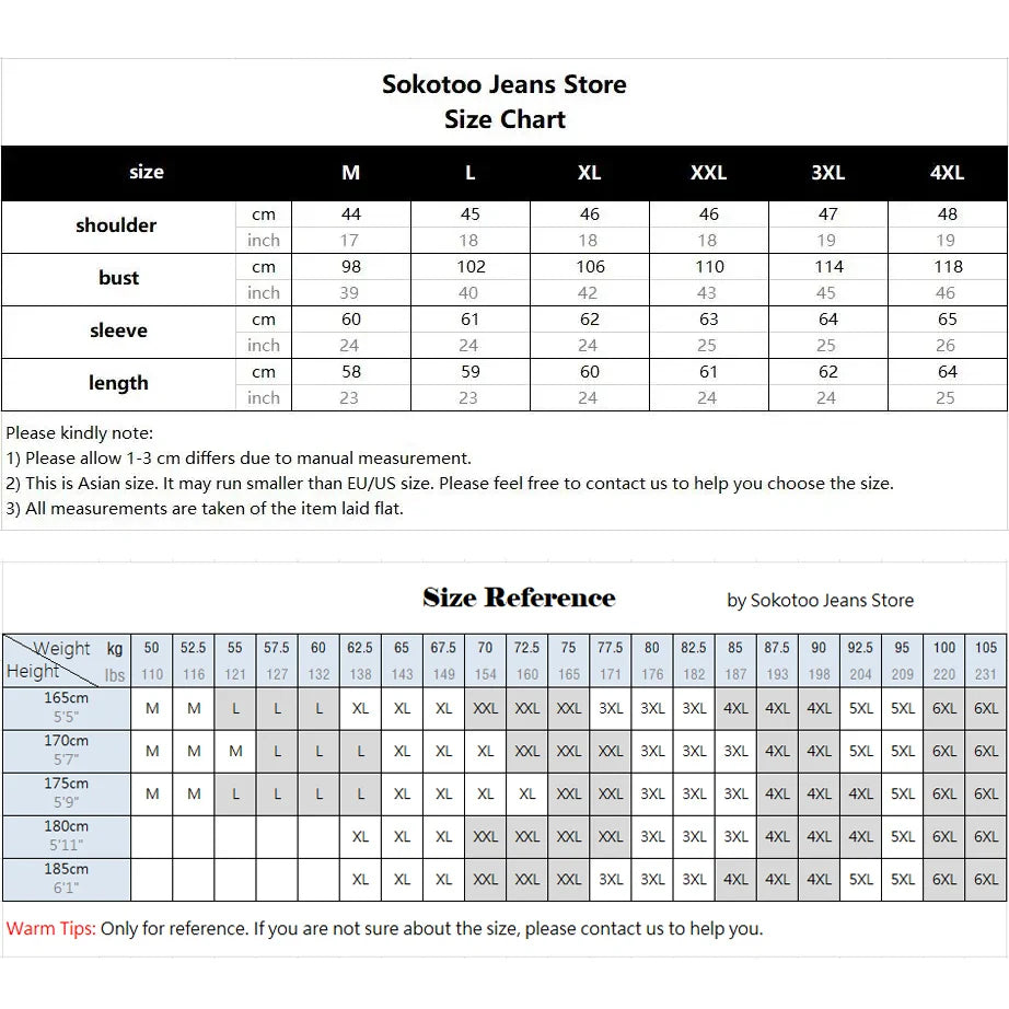 Sokotoo Men's Holes Ripped Blue Jean Biker Jacket for Motorcycle Streetwear Zippers Turn Down Collar Denim Coat Outerwear