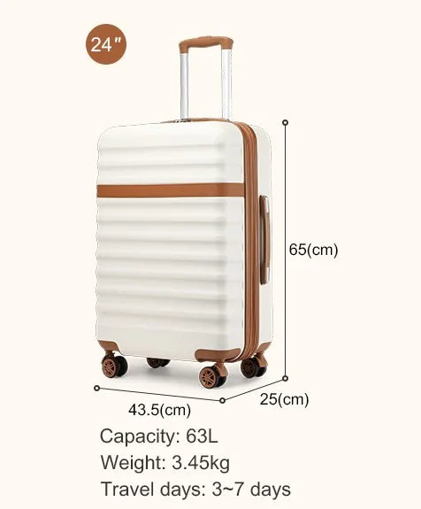 KONO ABS + PC hard case with 4 wheels, TSA lock trolley hand luggage/suitcase (55/65/75cm)
