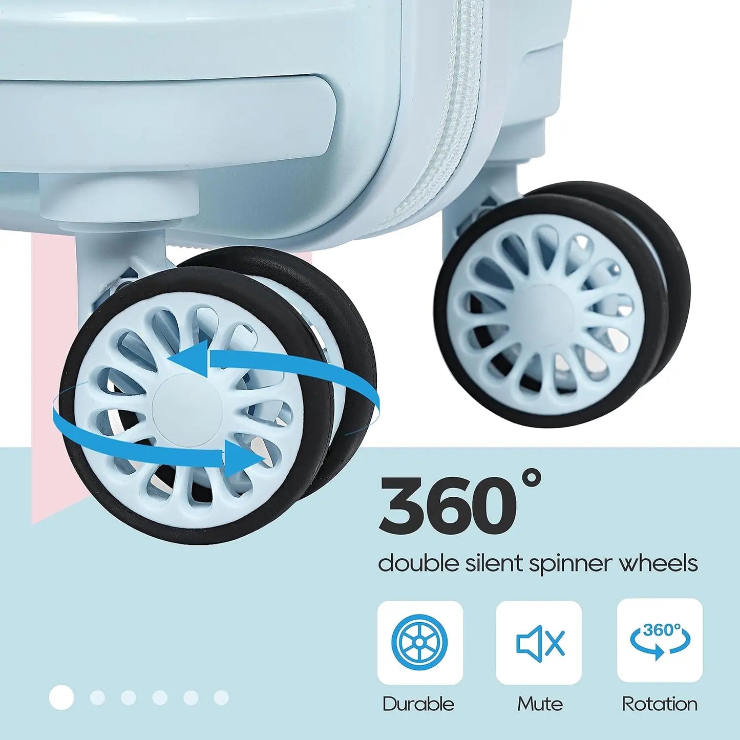 Melalenia 3-Piece Carry-on Luggage Set PP Material Suitcase with Spinner Wheels Hardside TSA Lock