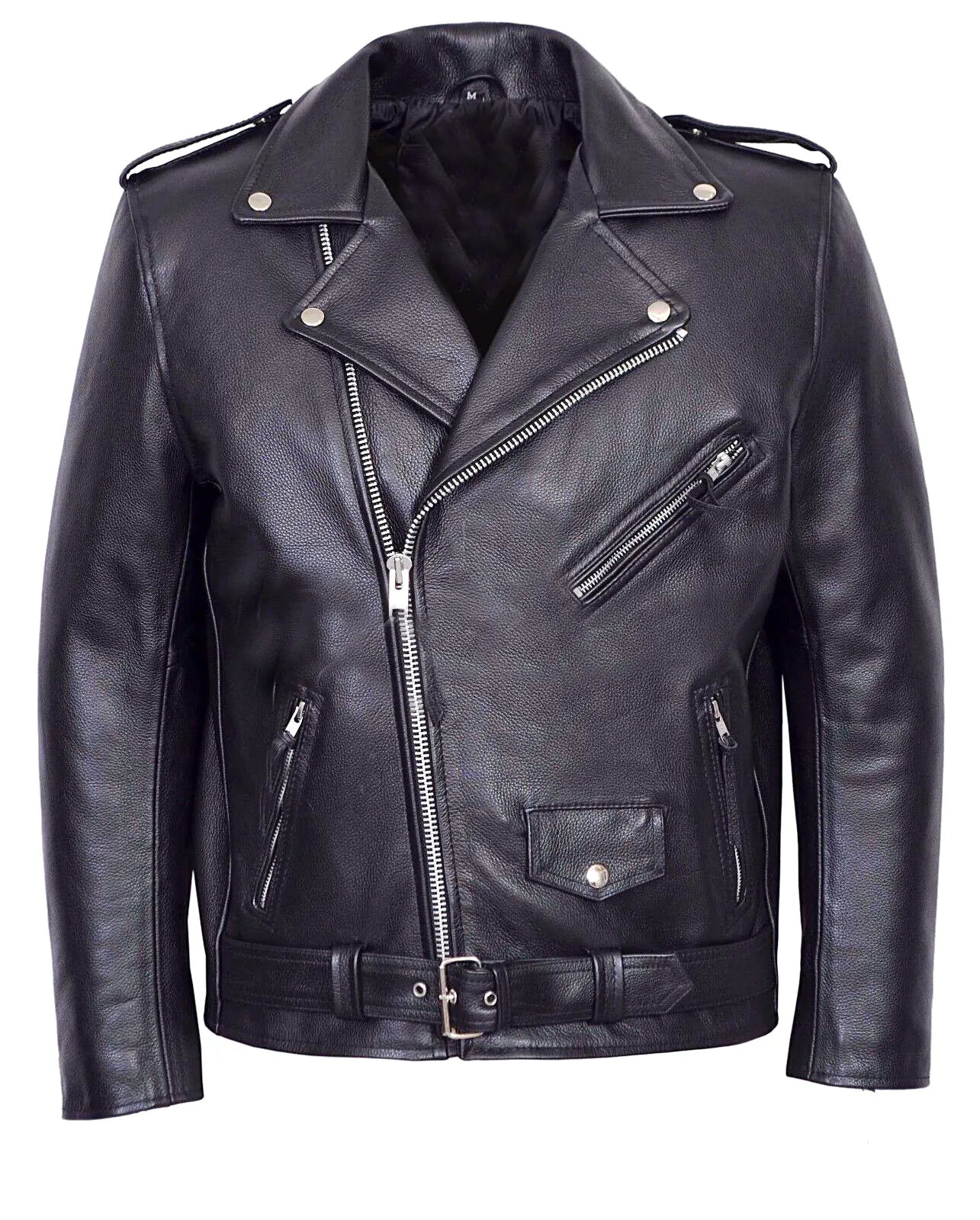 Men PU Leather Jacket Motorcycle Fashion Slim Fit Leather Coat