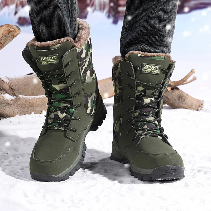 2025 new winter warm plush lined snow boots women's outdoor waterproof and non-slip plush cotton boots comfortable platform shoe