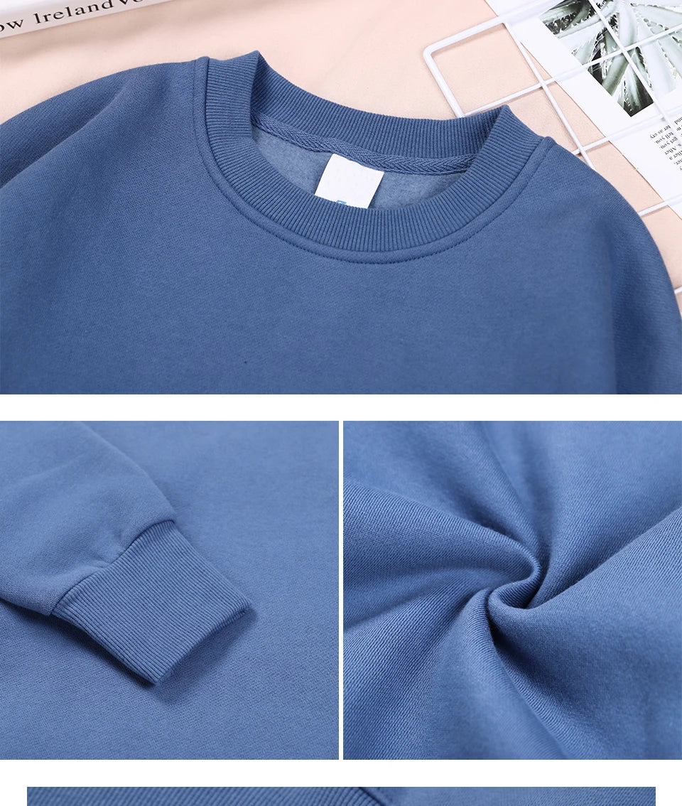 Simple Heart Pattern Printing Sweatshirts For Womens Casual Comfortable Crewneck Hoodies Loose Fleece Warm Sportswear Clothes