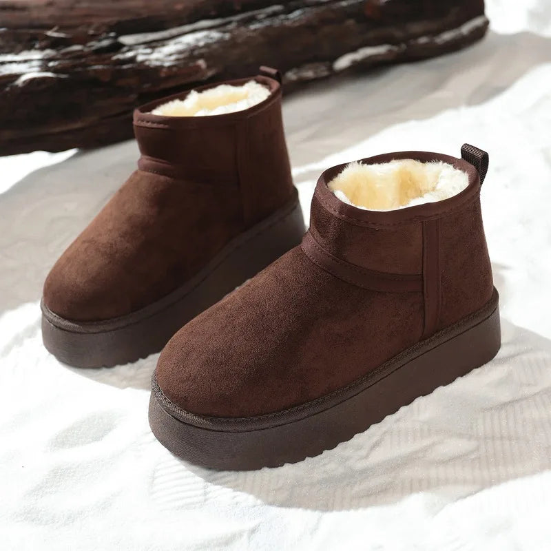 Real Sheepskin Wool Low-cut Warm Comfortable Shoes Women Fashion Short Shoes 2025 New Winter Warm Boots Fur Ladies Snow Boots