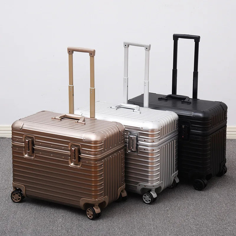 All Aluminium Magnesium Alloy Captain's Luggage Top Flap Camera Case 18/20‘’ Cabin Suitcase 22/24‘’ Trolley Case