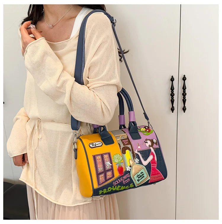 Design Patchwork Zipper 2026 Hot Sale Women's Bags Retro High Quality Women's Bags PU New Personality Stylish Shoulder Bags