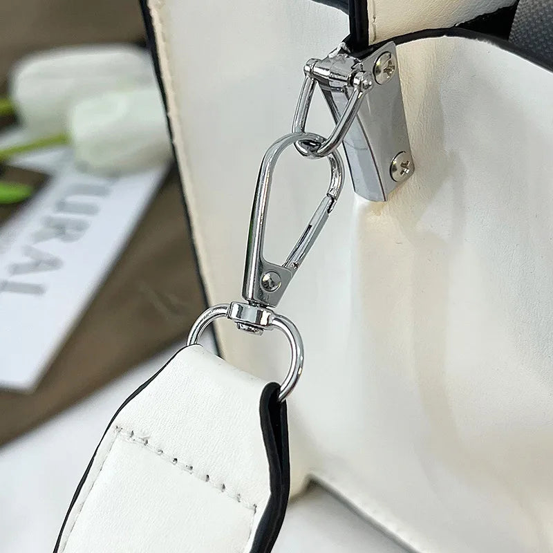 Trendy Commuter Women's Shoulder Bag Fashionable Letter Print Simple Urban Style PU Material Medium Size Zipper Opening Cross...