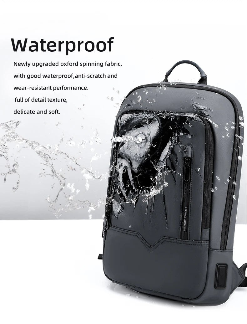 Heroic Knight Laptop Work Backpack Slim Men Waterproof Multifunctional 15.6"17" Business Trip Backpack Fashion Male School Bag