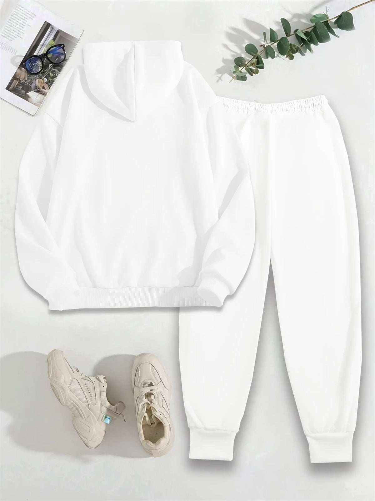 women Hoodies+sweatpant set Hip Hop Street Casual Printed Hoodie Oversize Loose New Sweatshirts Autumn Warm Fleece Clothing