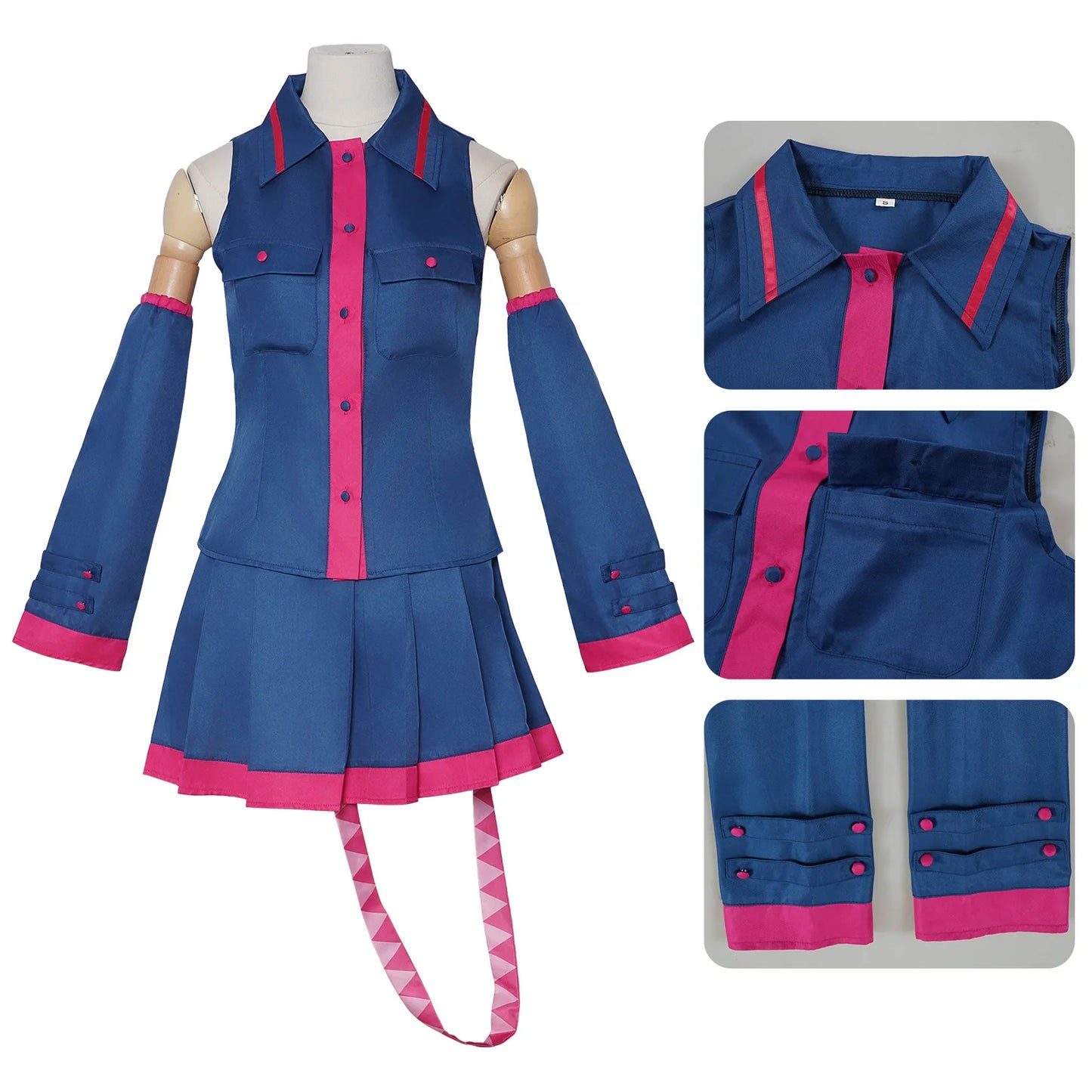 Kasane Teto Cosplay Costume Blue Uniform Dress Vtuber Vocaloid Idol Outfit Women Halloween Anime Party Role Play Suit