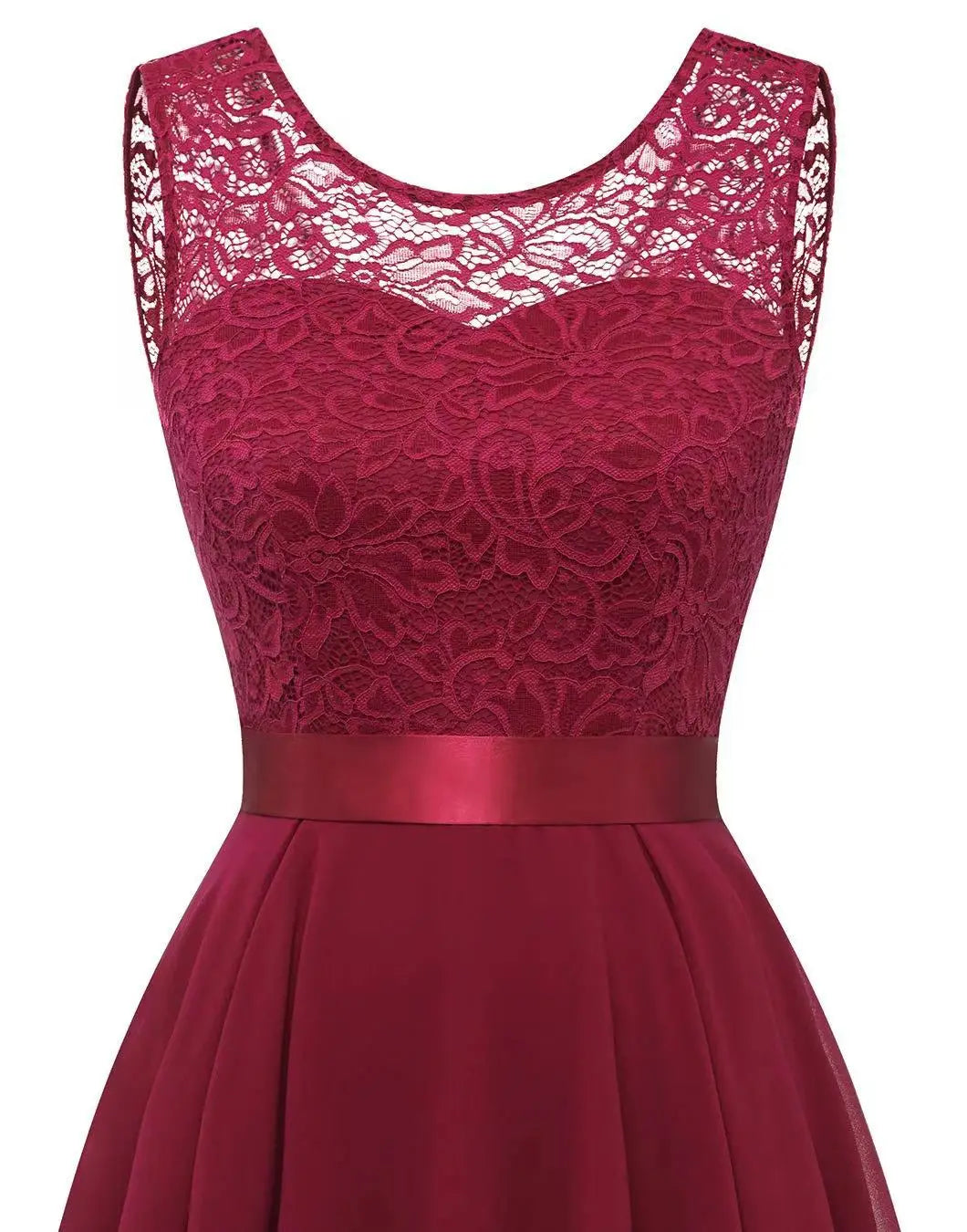 Sexy Lace Trim Chiffon Midi Dress Women's Party Dress Evening Dress Formal Dress Flared Hem Wedding Guest Dress Flowy A-line