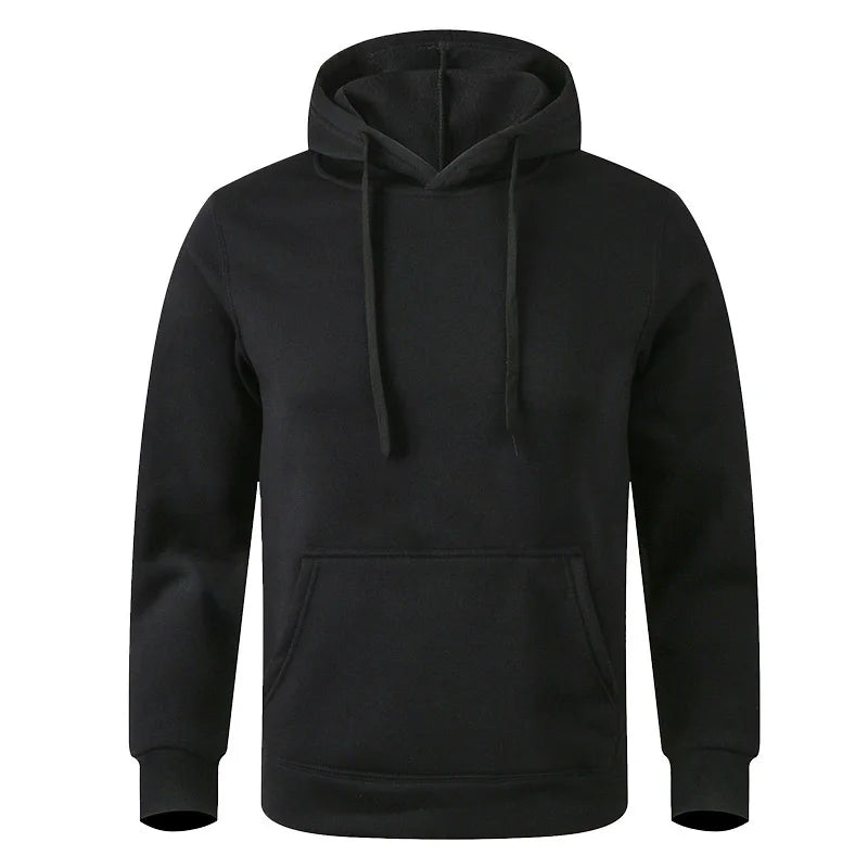 Winter Solid Color Men Hoodies Fleece Warm Mens Sweatshirt Fashion Men Fleece Warm  Sweatshirt