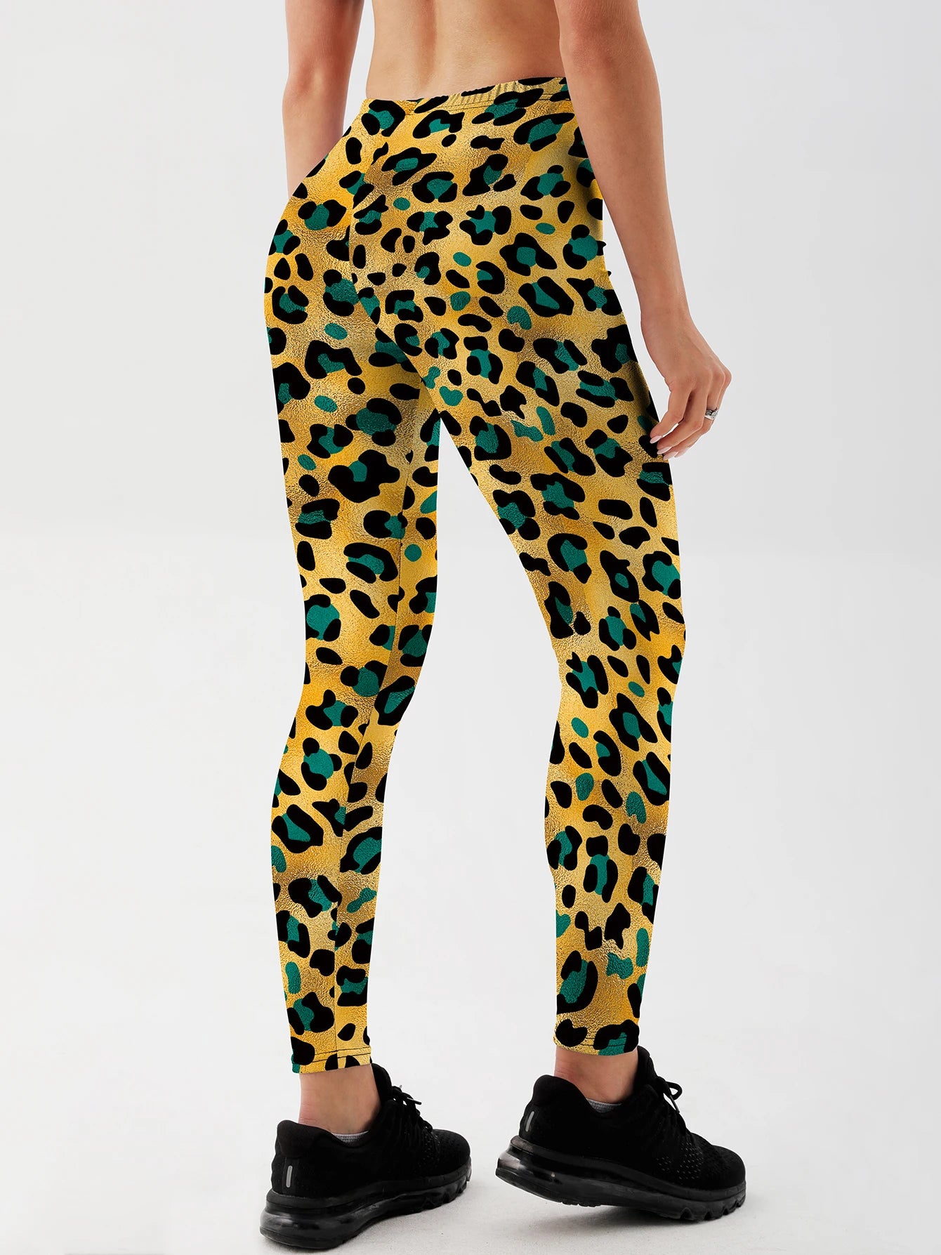 Women Leopard Printed Leggings For Fitness High Waist Gym Legging Push Up Workout Women Rendering circles Printed Leggings
