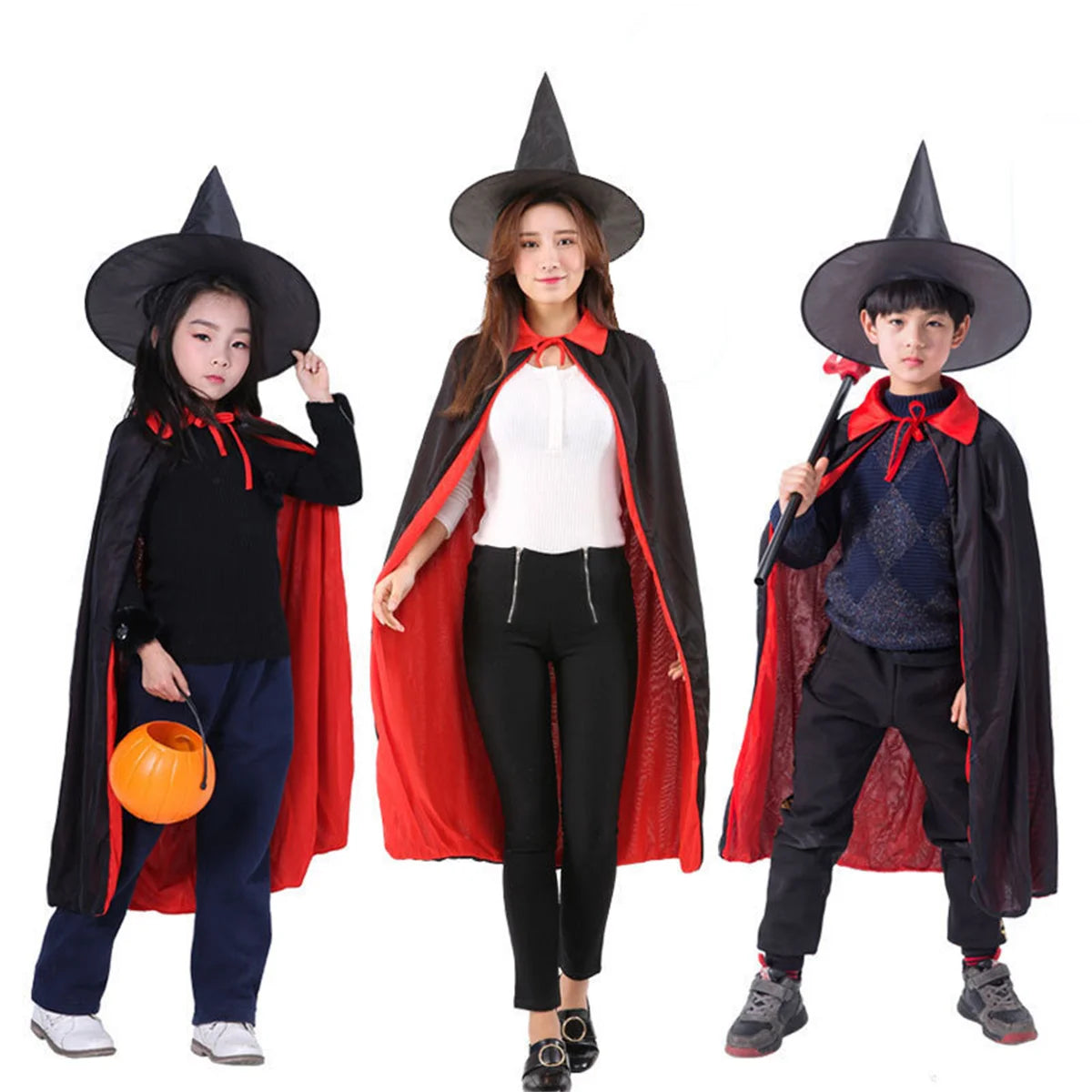 Halloween cloak single layer black adult party cos death vampire wizard costume children's cloak 150cm