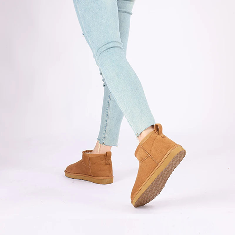 Comwarm Winter Fuzzy Snow Boots Women Fashion Brand Plush Short Ankle Boots Indoor Cotton Women Shoes Fur Home Women Mini Boots