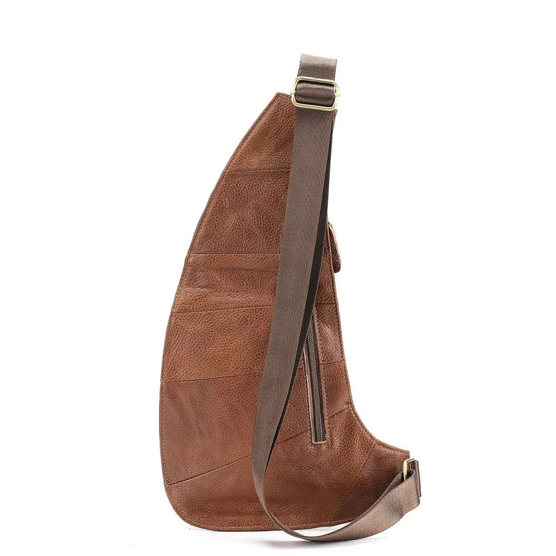 Men Genuine Leather Sling Cross Body High Quality Chest Bag Multi-Pockets Casual Male Cowhide Shoulder Bag Backpack Rucksack