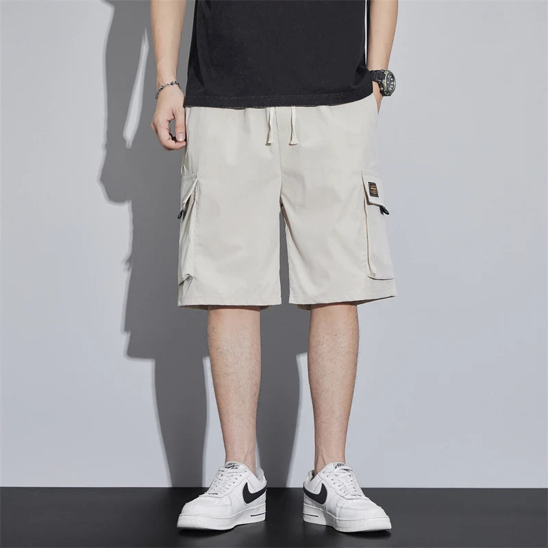 Summer Men's Cargo Shorts Casual Baggy Multi-Pockets Streetwear Shorts Male Fashion Loose Overalls Shorts Male Plus Size