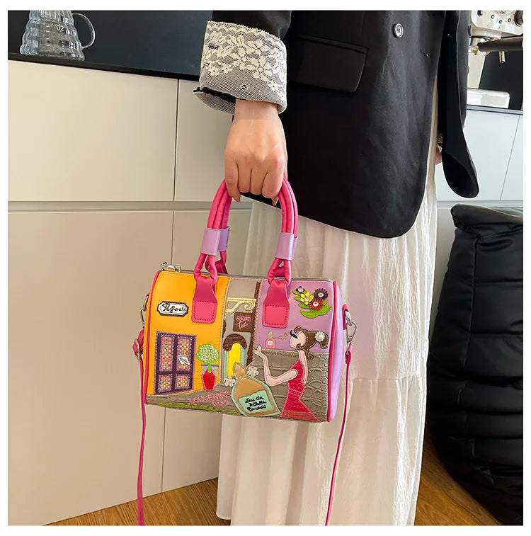 Design Patchwork Zipper 2026 Hot Sale Women's Bags Retro High Quality Women's Bags PU New Personality Stylish Shoulder Bags