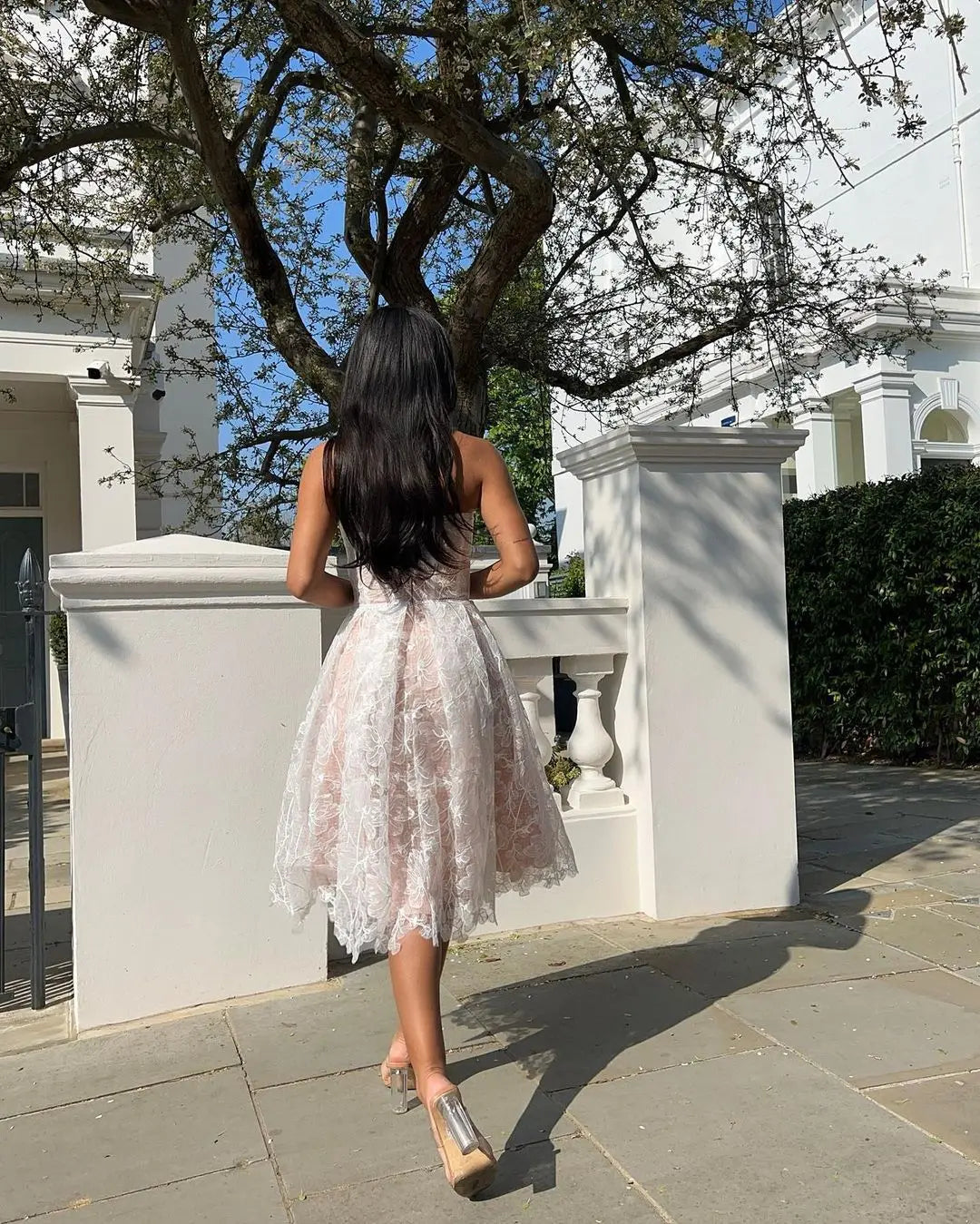 Evening Dress Women Fashion Sexy See Through Lace Embroidery Tube Top Dresses Temperament Socialite Banquet Prom Vestidos 2025
