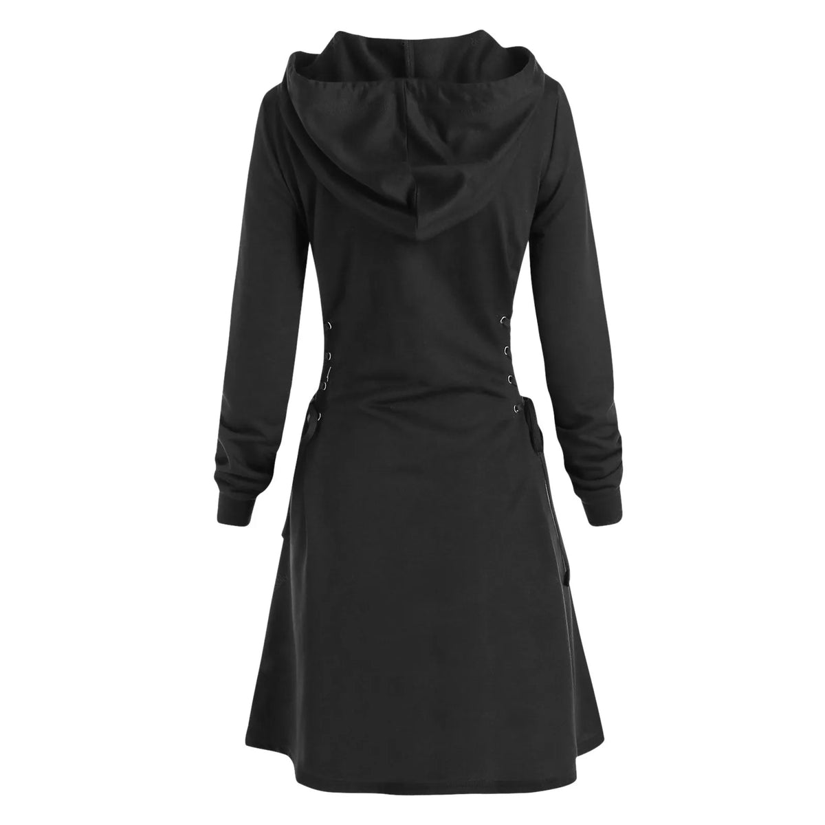 woman Women's Clothing Hoodies Sweatshirts Women's slim fit waist cinching strap drawstring long hooded sweatshirt Sweatshirts