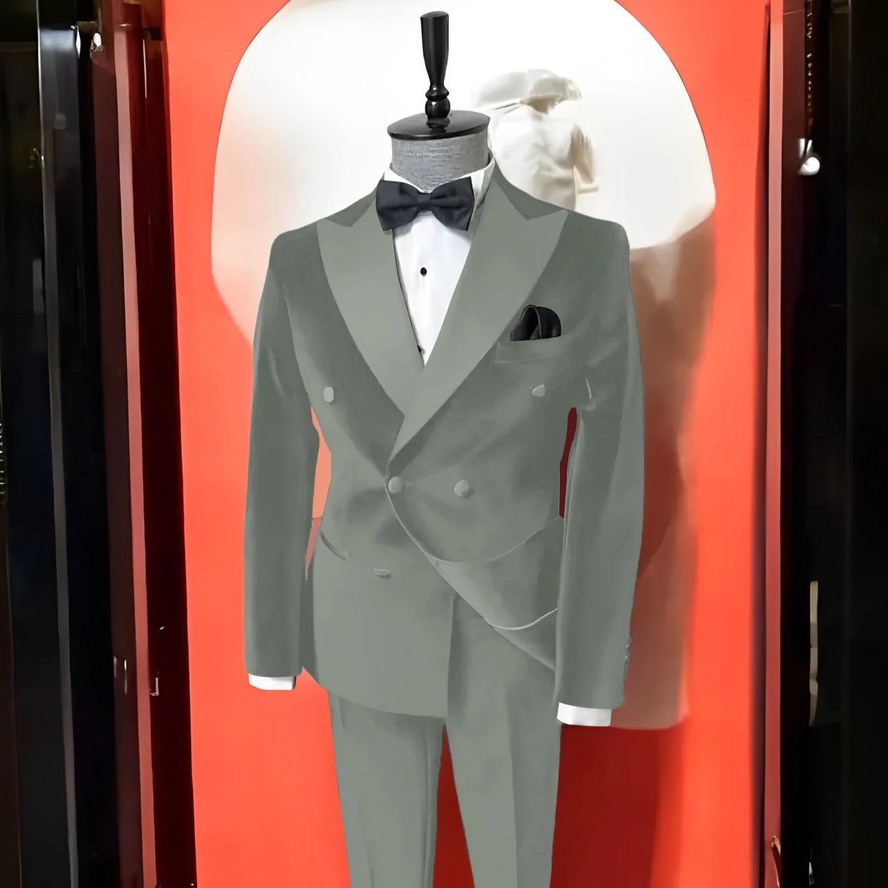Black Velvet Suits for Men Peak Lapel Formal Wedding Groomsmen 2 Piece Jacket Pants Male Clothing Luxury Costume Homme Terno