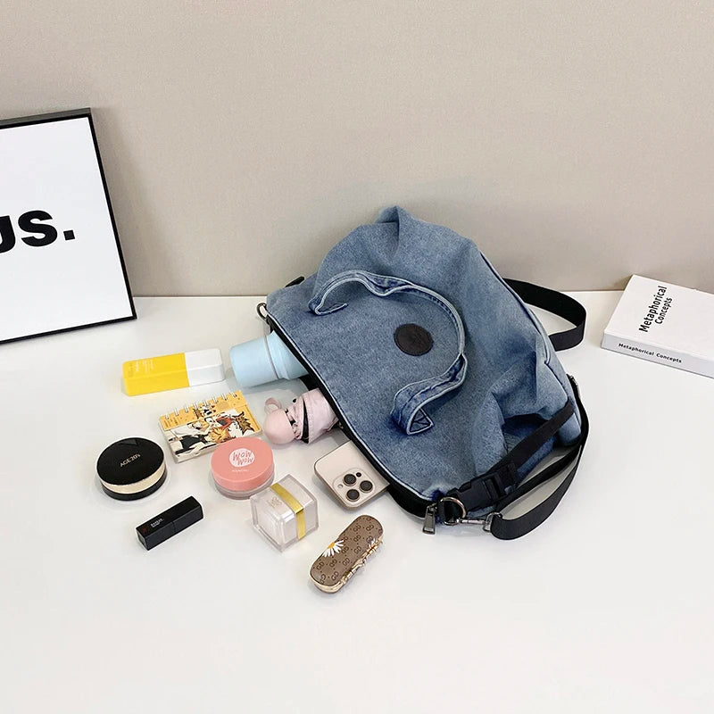 Fashion Big Denim Handbag Women Bag Lady Shoulder Messenger Bags Jeans Luxury Female Large Capacity Travel Tote bags