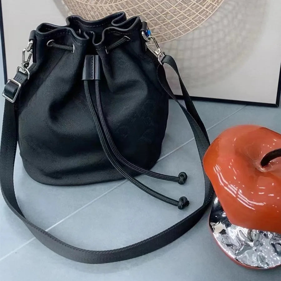 FIDO DIDO Bucket Bag Underarm Bag Women's Bag Nylon Waterproof Hardware Zipper Work Leisure Party Travel Official Genuine